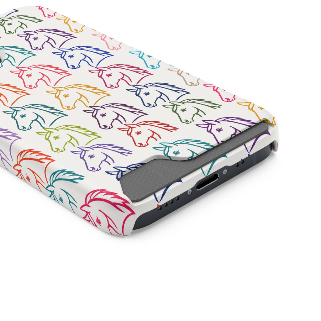 Colorful Horse Pattern Phone Case | Equestrian Horse Lover Slim Wallet Phone Case