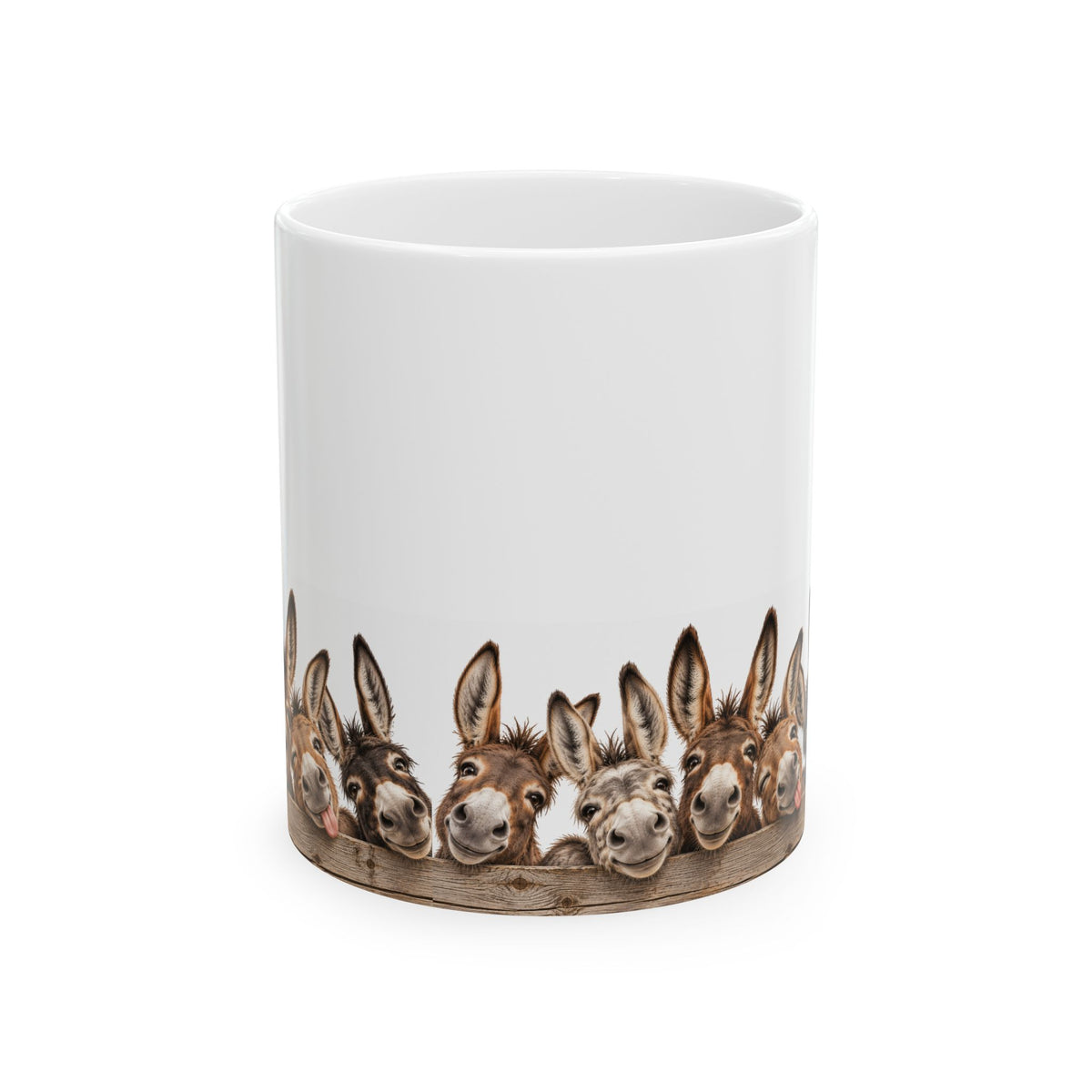 Donkey Friends Ceramic Mug (11oz & 15oz) - Cute Farm Animal Coffee Cup