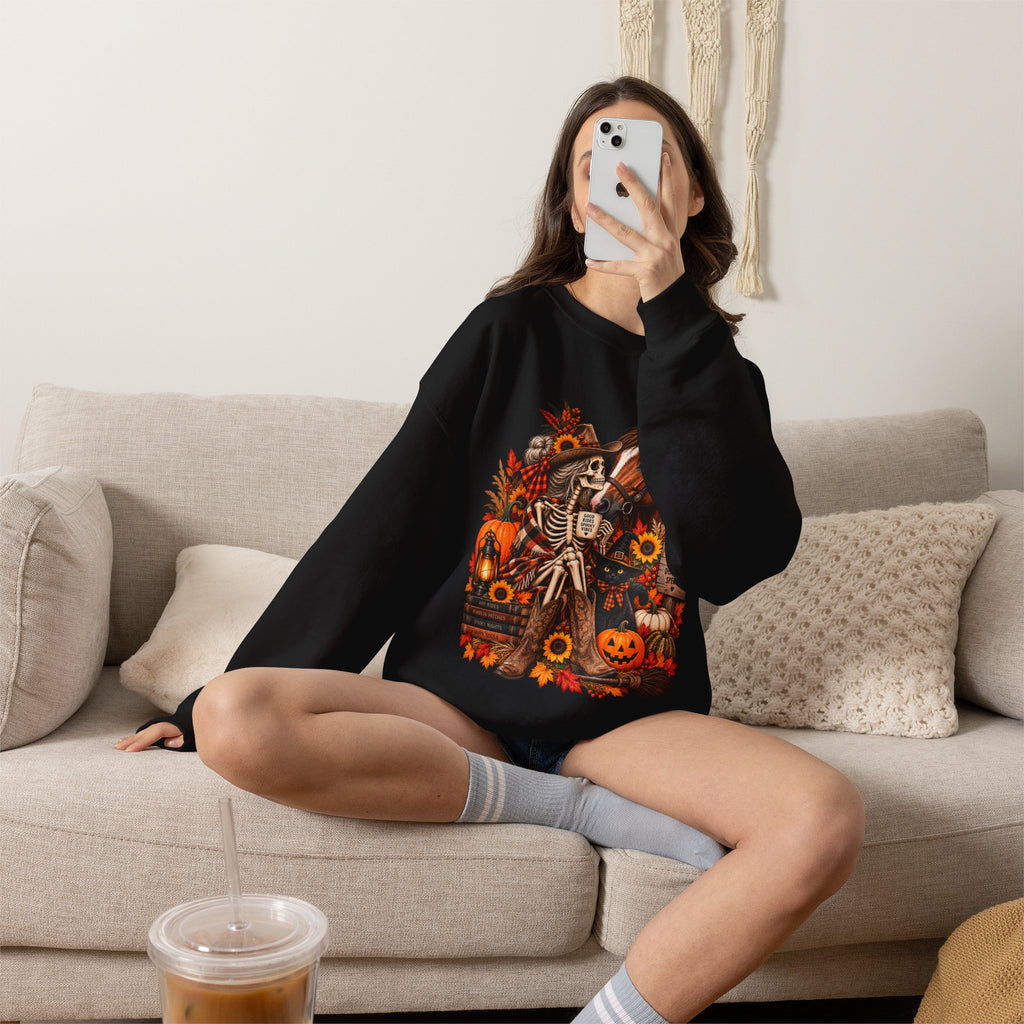 Western Horse Halloween Sweatshirt | Spooky Equestrian Fall Graphic