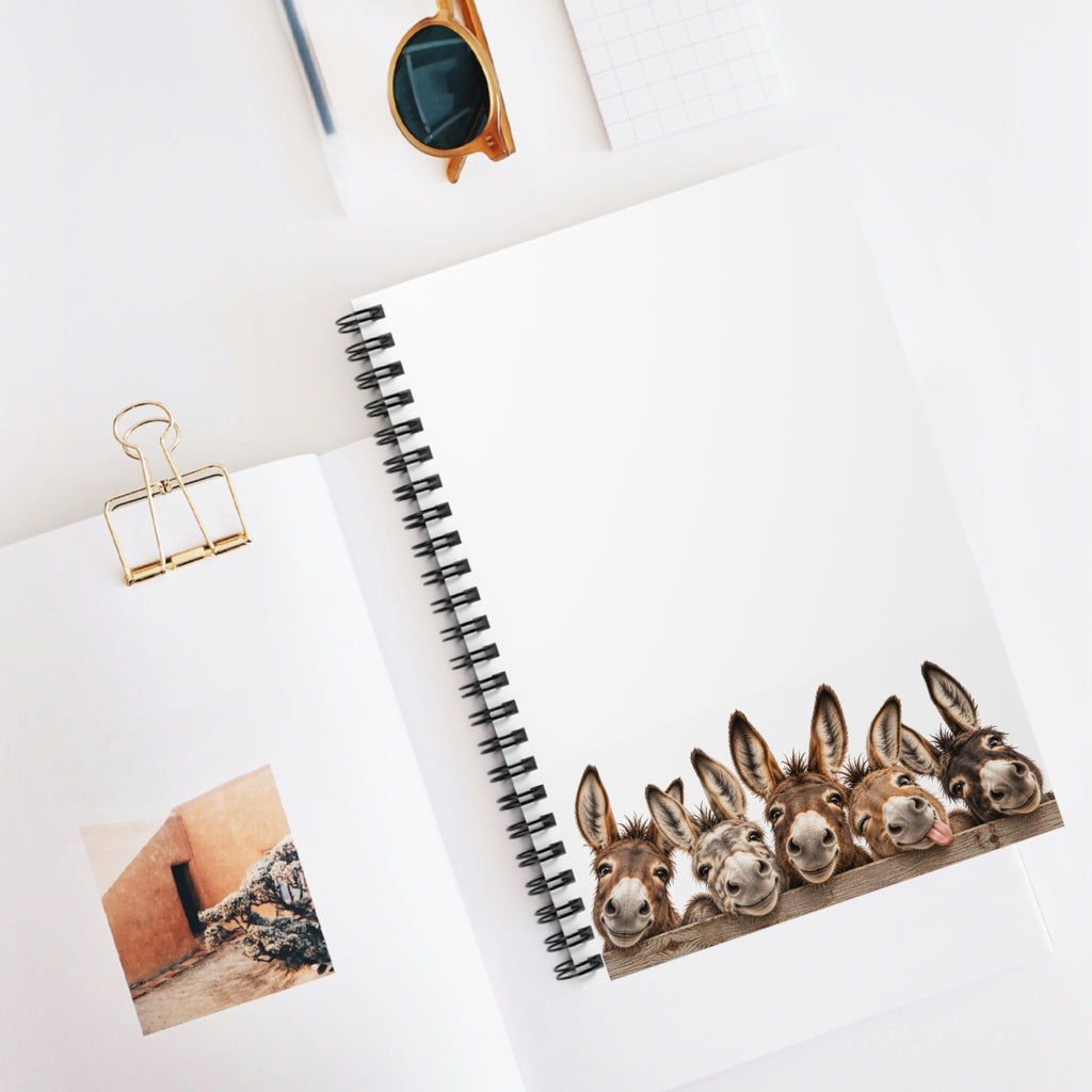 Donkey Friends Spiral Notebook – Cute Farm Animal Ruled Journal