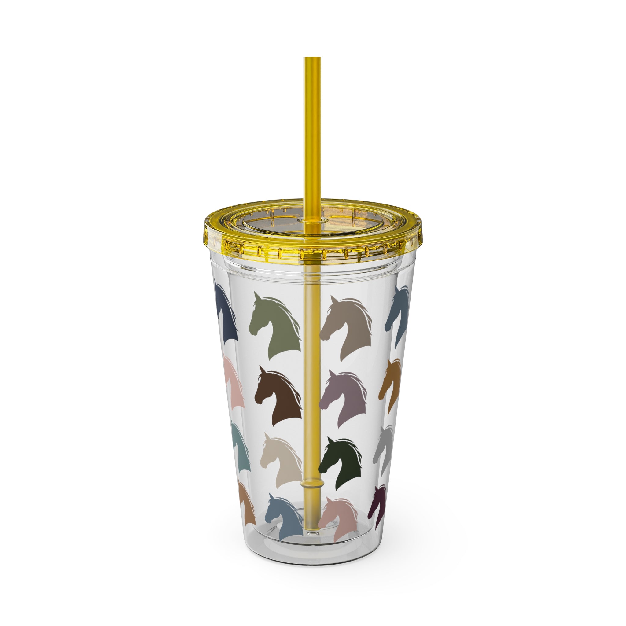 16oz insulated tumbler with horse head pattern