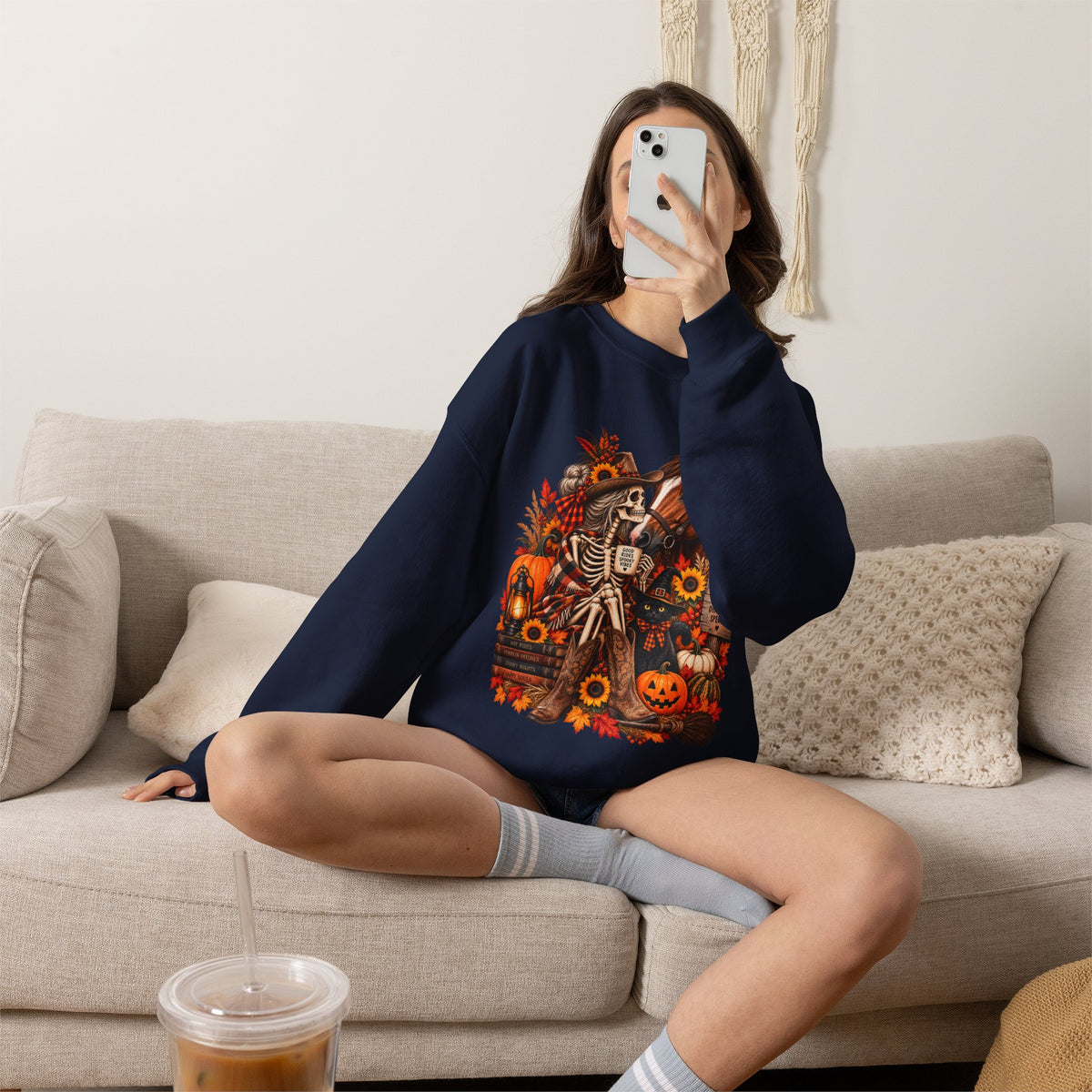 Western Horse Halloween Sweatshirt | Spooky Equestrian Fall Graphic