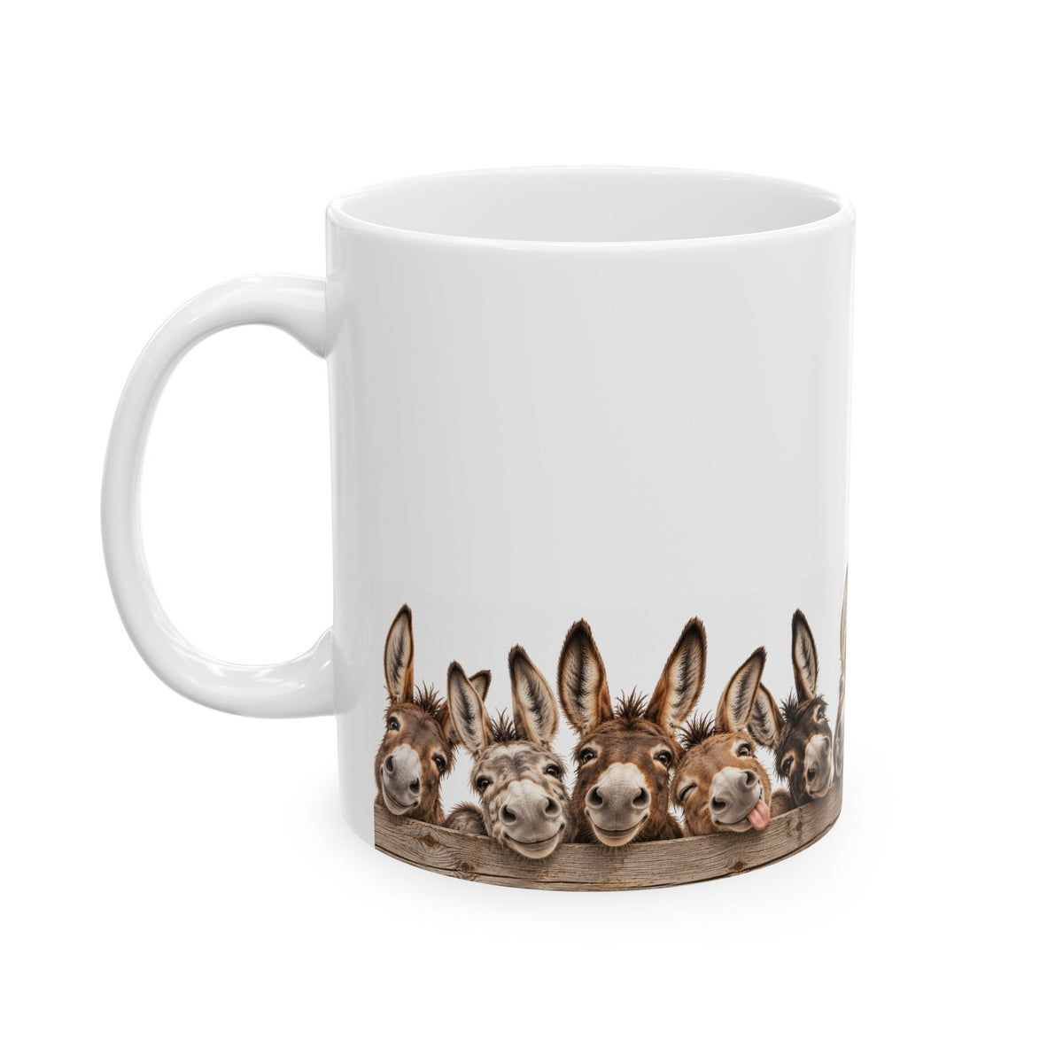 Donkey Friends Ceramic Mug (11oz & 15oz) - Cute Farm Animal Coffee Cup