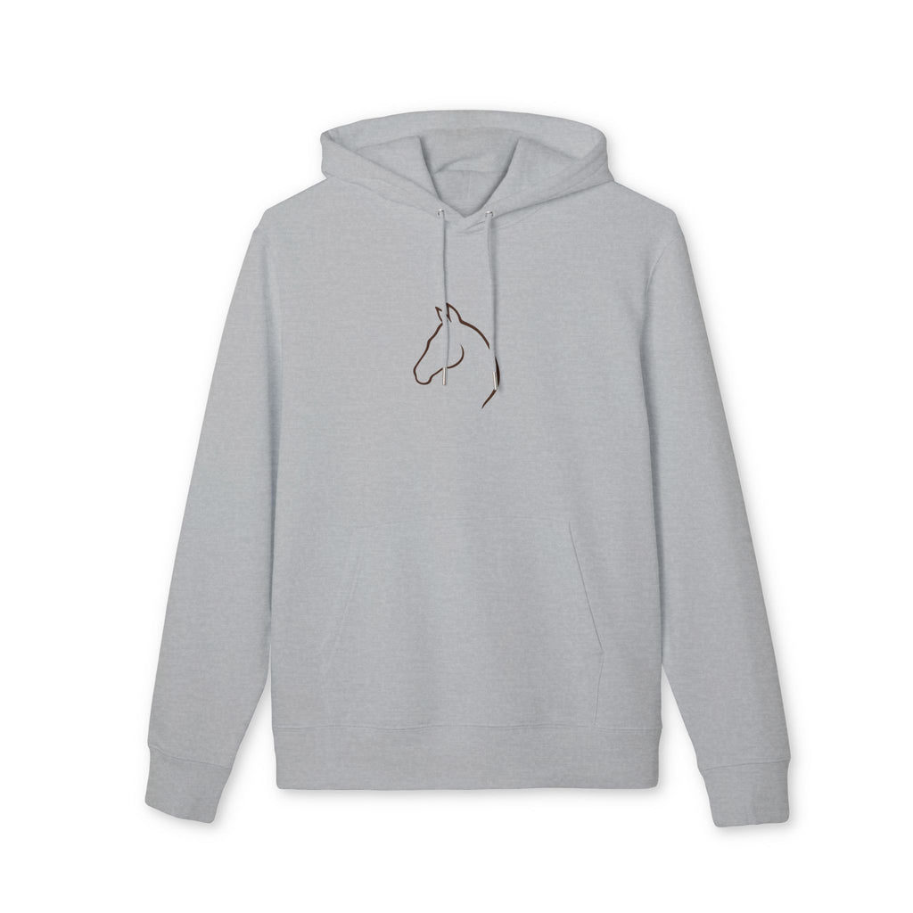 Minimalist Horse Outline Hoodie — Equestrian Line Art Pullover