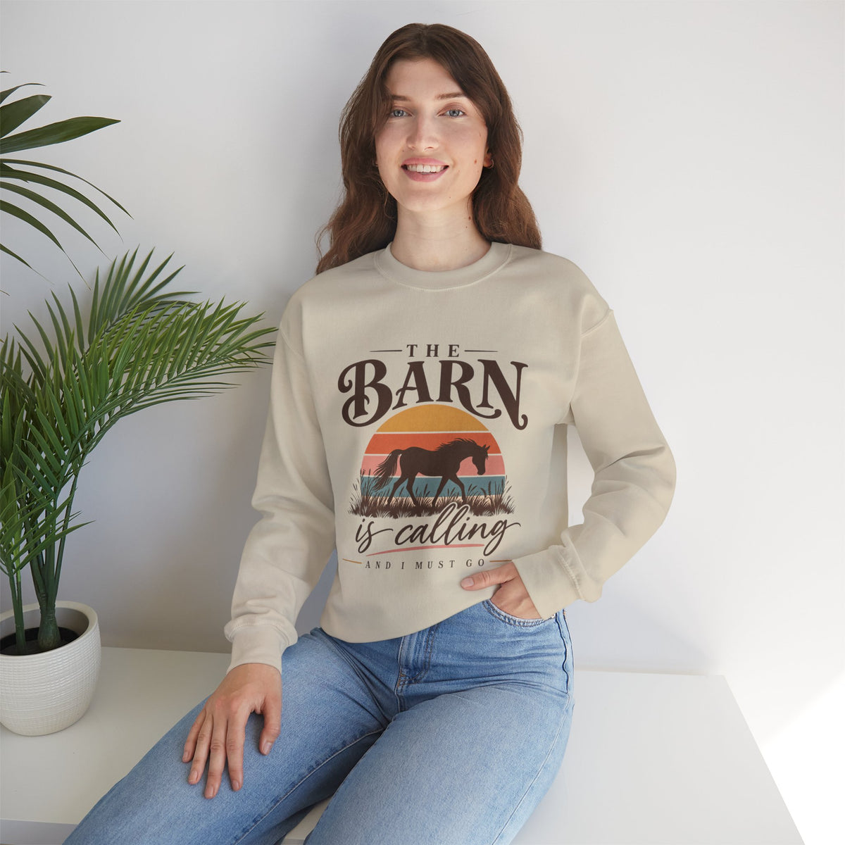 Horse Lover Sweatshirt, The Barn Is Calling Horse Sweatshirt, Equestrian Gift, Horse Girl Shirt, Barn Life Sweatshirt, Western Horse Gift