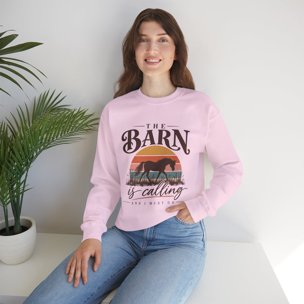 Horse Lover Sweatshirt, The Barn Is Calling Horse Sweatshirt, Equestrian Gift, Horse Girl Shirt, Barn Life Sweatshirt, Western Horse Gift