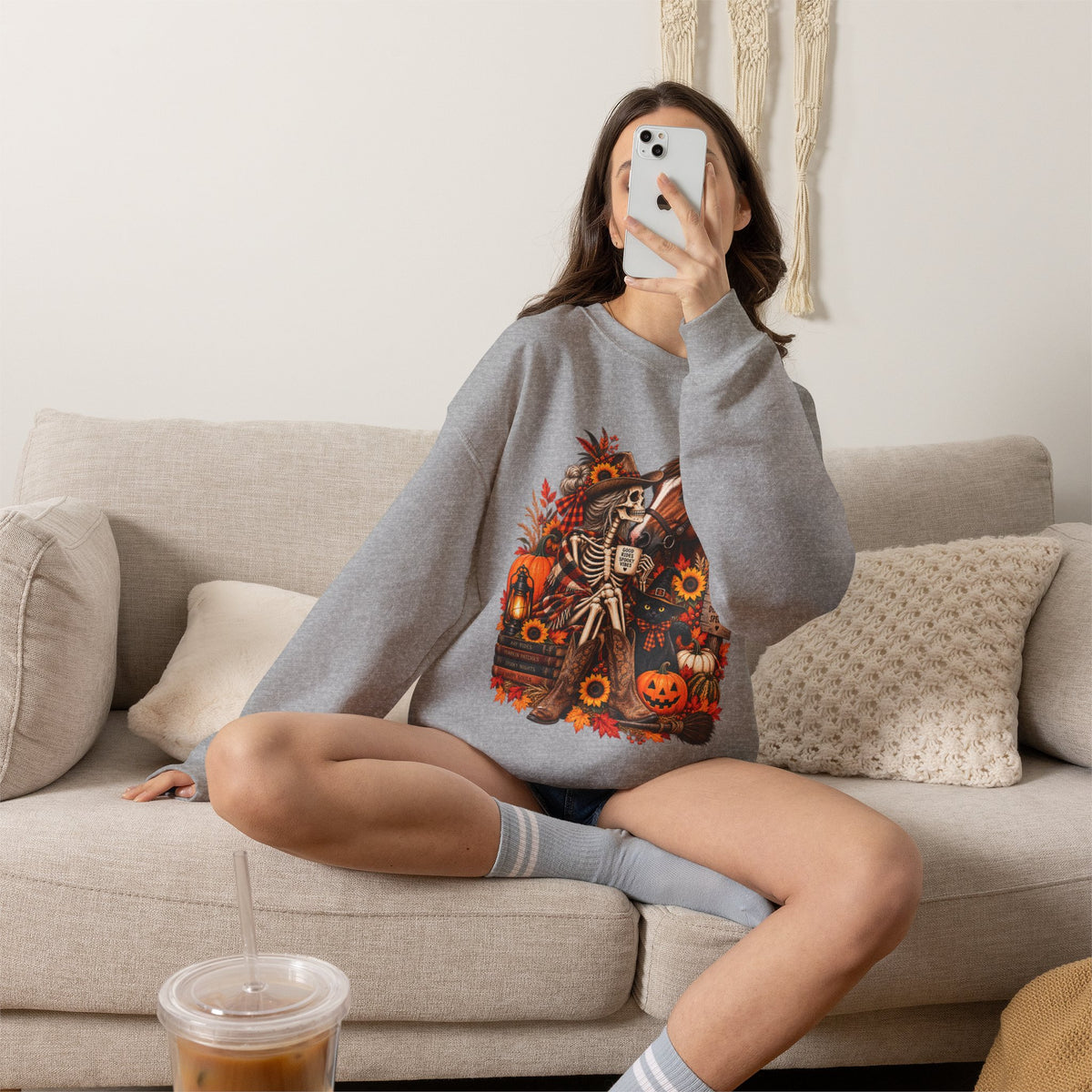 Western Horse Halloween Sweatshirt | Spooky Equestrian Fall Graphic