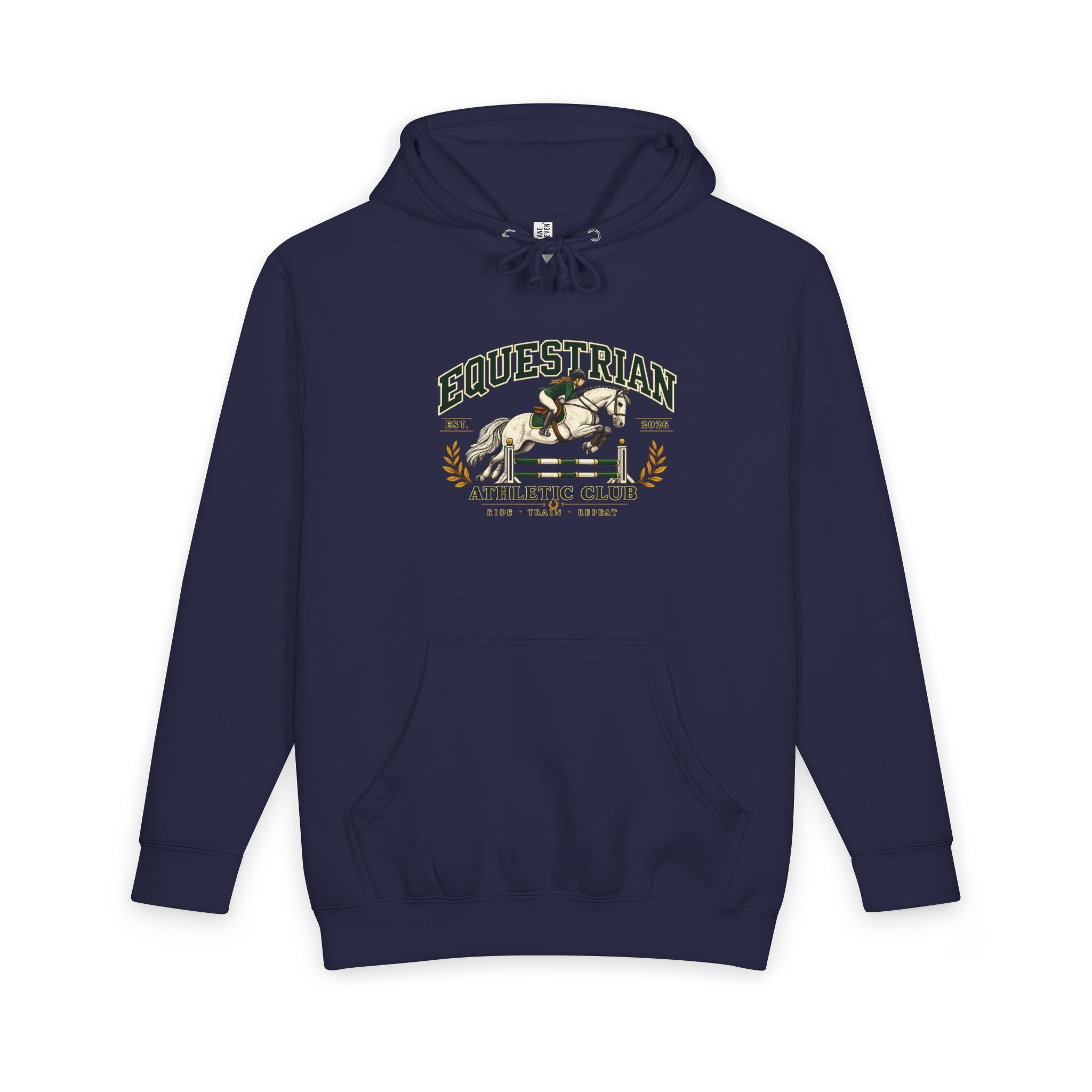 Equestrian Athletic Club hoodie with vintage horse crest