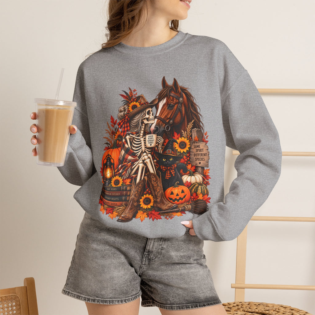 Western Horse Halloween Sweatshirt | Spooky Equestrian Fall Graphic