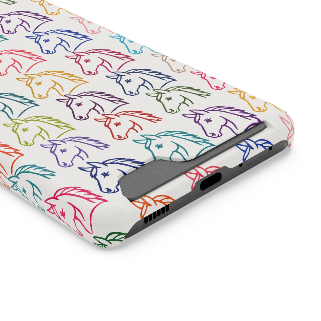 Colorful Horse Pattern Phone Case | Equestrian Horse Lover Slim Wallet Phone Case