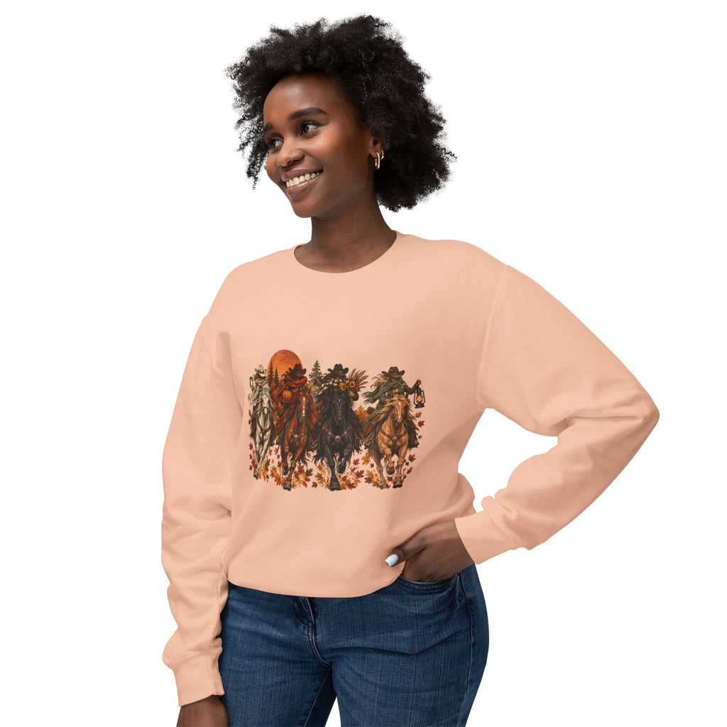 Fall Horse Sweatshirt, Western Cowgirl Autumn Crewneck, Horse Lover Gift, Equestrian Fall Sweatshirt