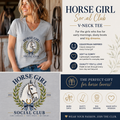 Horse Girl Social Club V-neck tee graphic