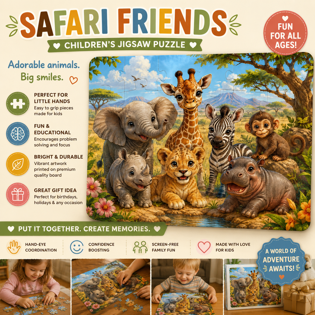 Safari animals 30-piece jungle kids puzzle