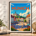 Munich vintage travel poster