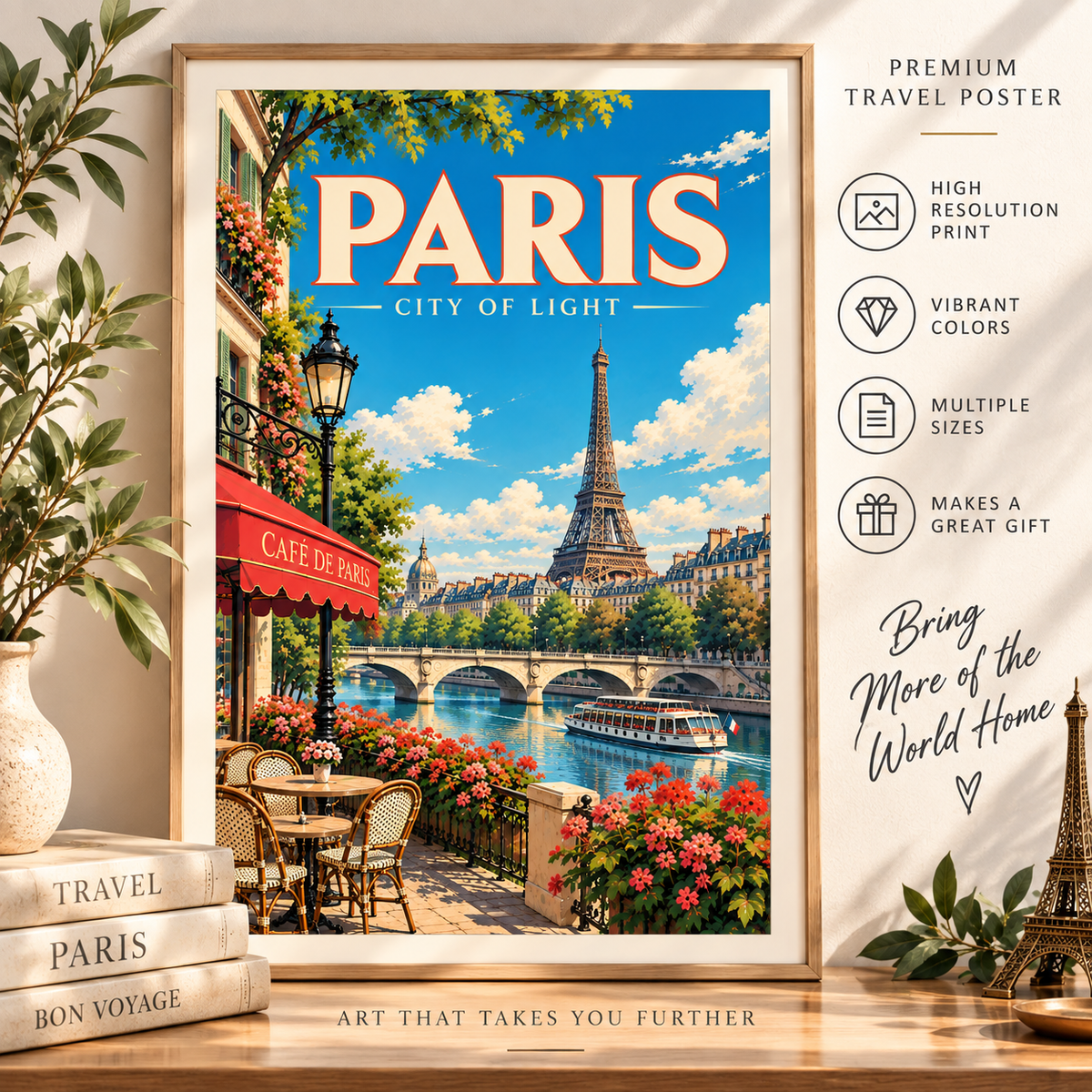 Paris City of Light travel poster