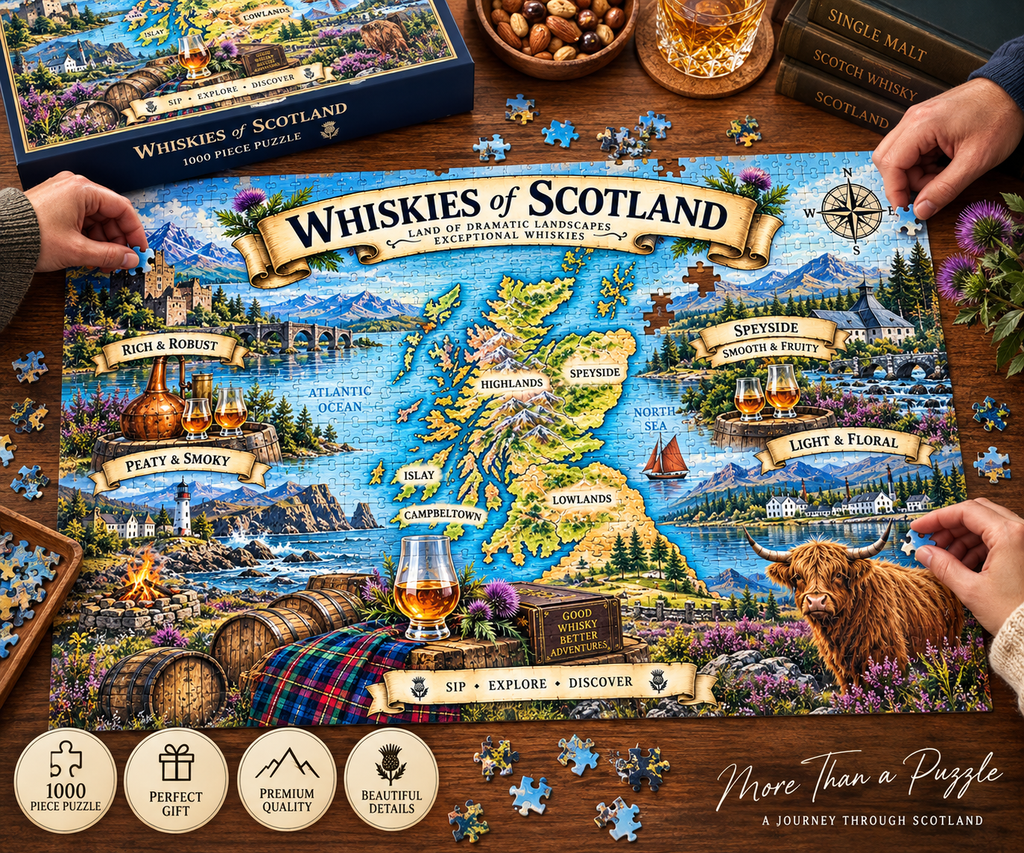 Whiskies of Scotland jigsaw puzzle map