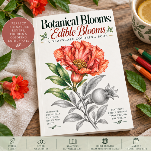 Edible Flowers botanical coloring book cover