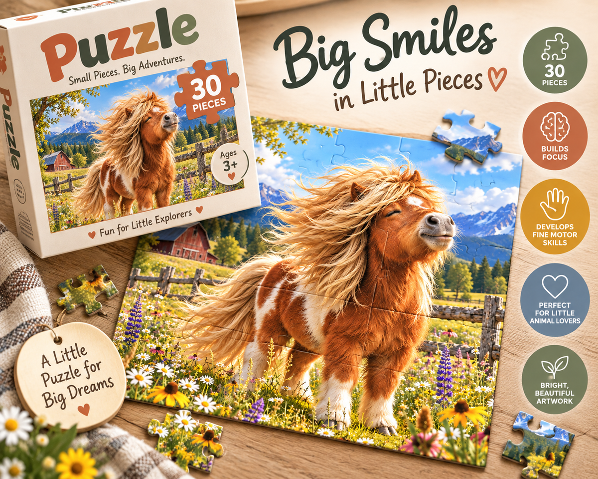 30-Piece Kids Puzzle — Happy Pony Meadow Jigsaw for Children