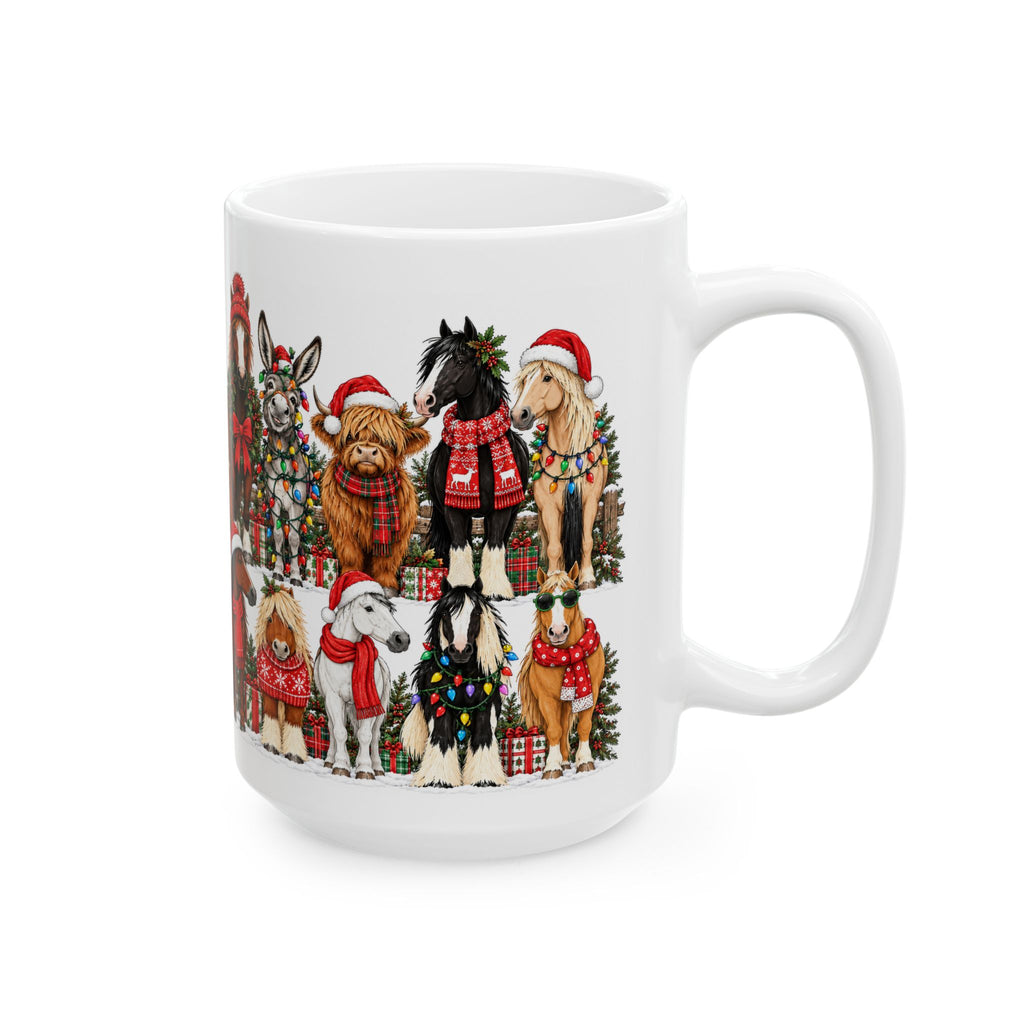 Holiday Horses Christmas Mug 15 oz