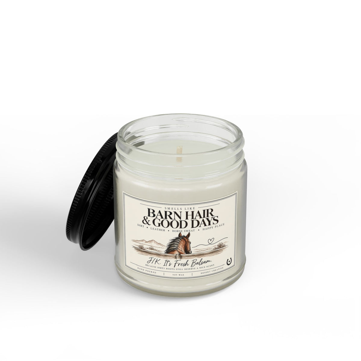 Barn Hair & Good Days Fresh Balsam Candle – Funny Equestrian Gift