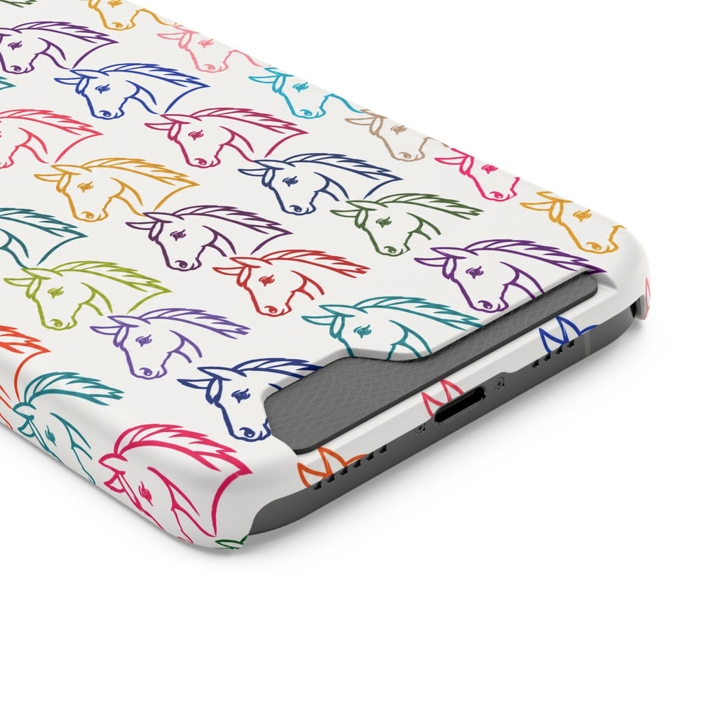 Colorful Horse Pattern Phone Case | Equestrian Horse Lover Slim Wallet Phone Case