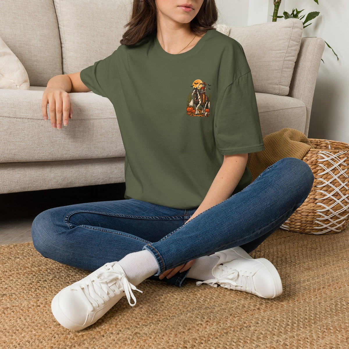 Western Halloween Skeleton Cowboy Horse T-Shirt – Spooky Equestrian Tee