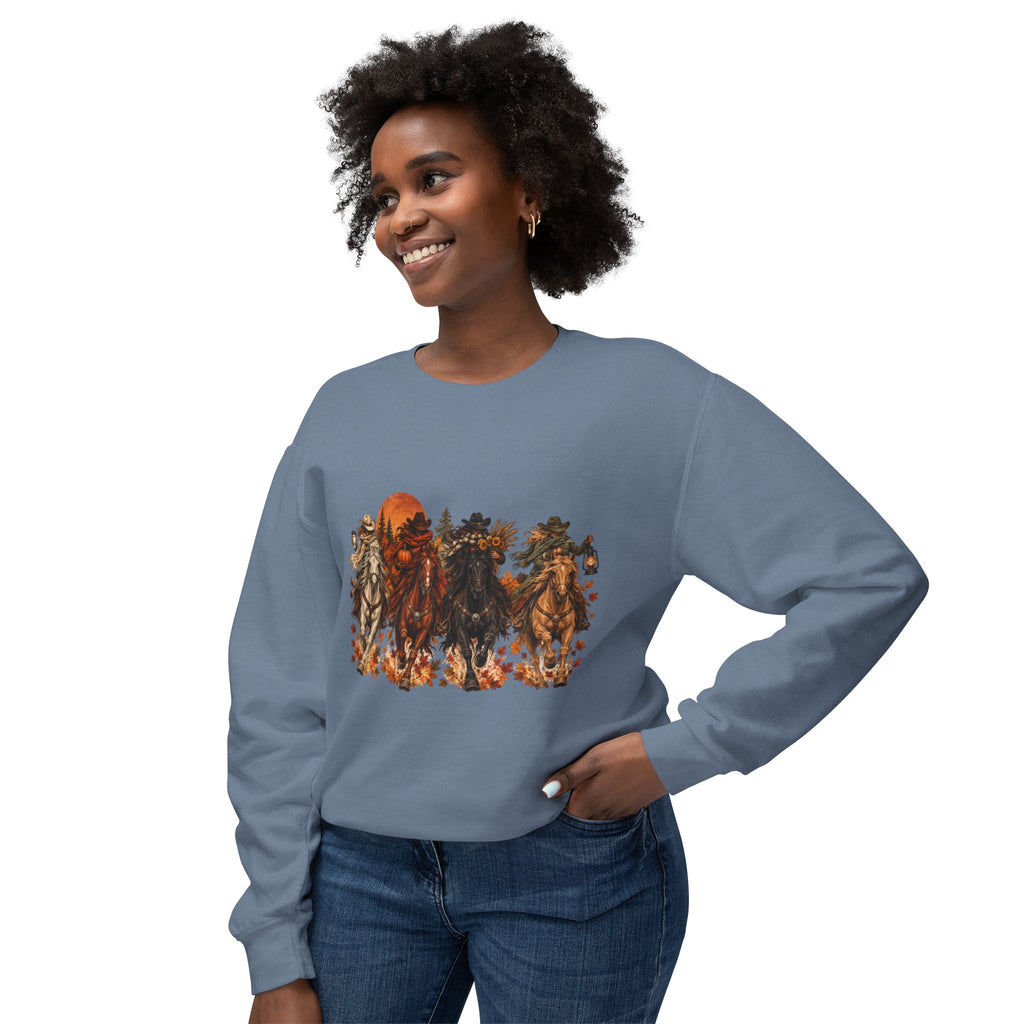 Fall Horse Sweatshirt, Western Cowgirl Autumn Crewneck, Horse Lover Gift, Equestrian Fall Sweatshirt