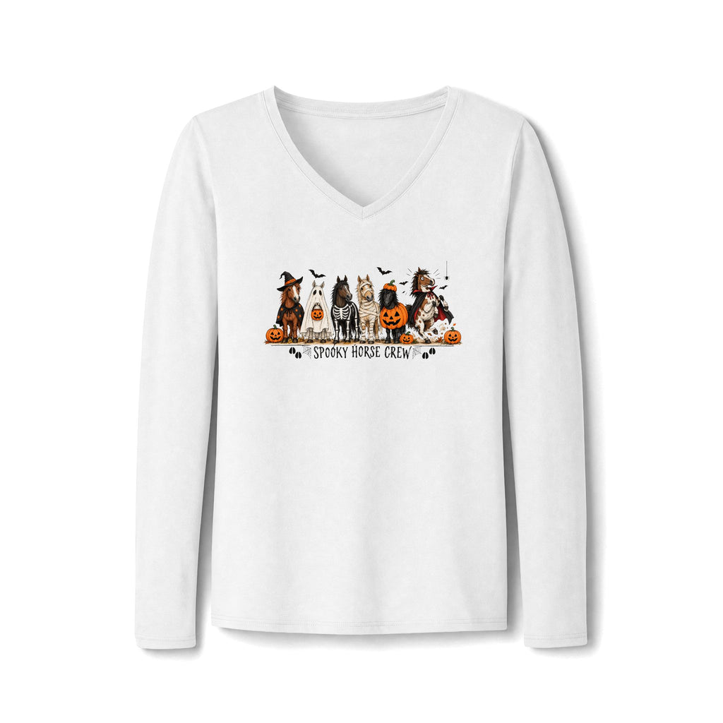 Spooky Horse Crew Halloween Shirt – Funny Equestrian Long Sleeve Tee