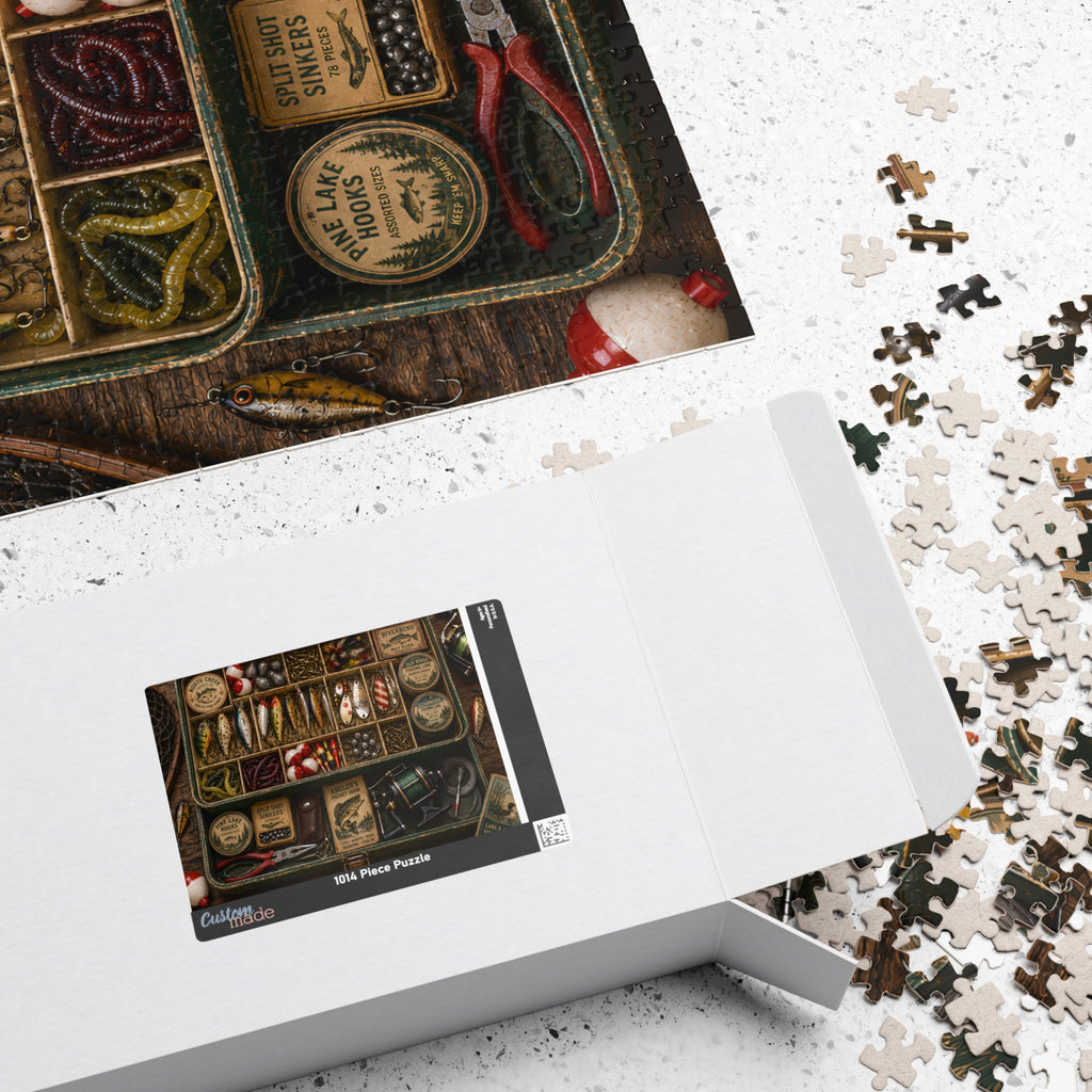 Vintage fishing tackle jigsaw puzzle artwork