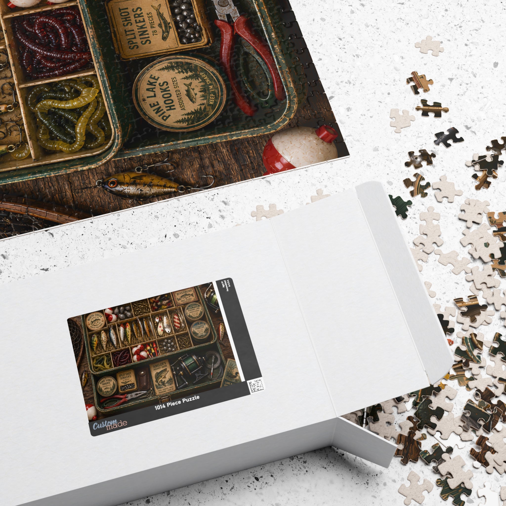 Vintage fishing tackle jigsaw puzzle artwork