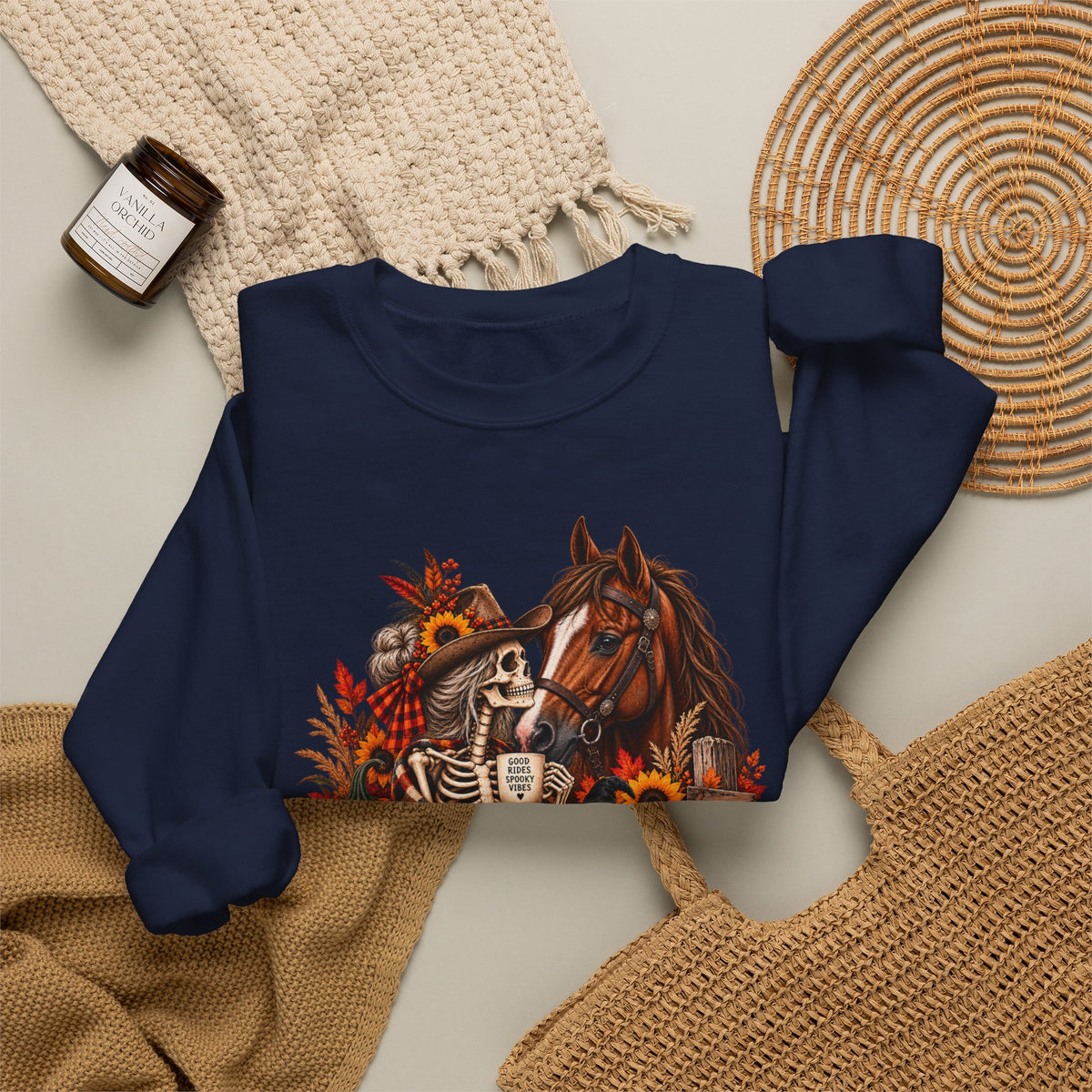 Western Horse Halloween Sweatshirt | Spooky Equestrian Fall Graphic