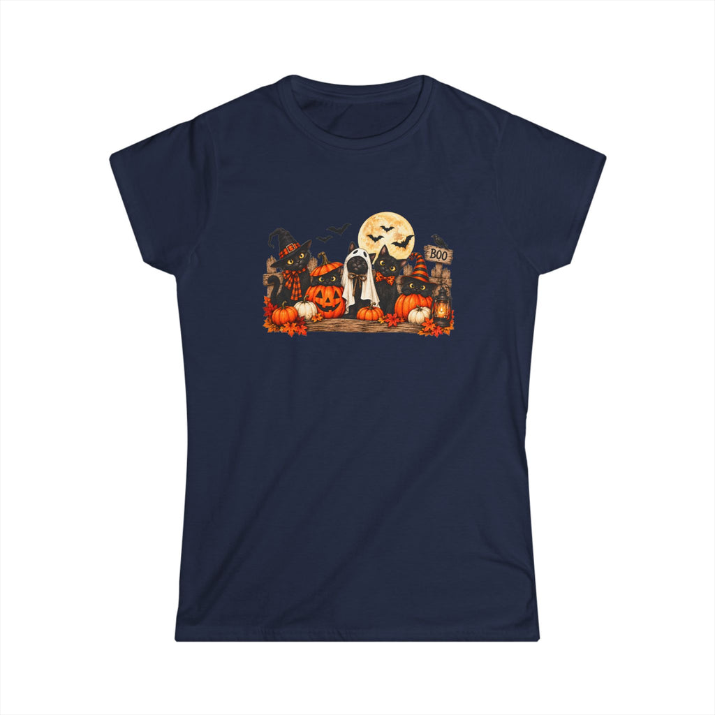 Halloween Cats & Pumpkins Tee – Cute Spooky Fall Shirt for Cat Lovers