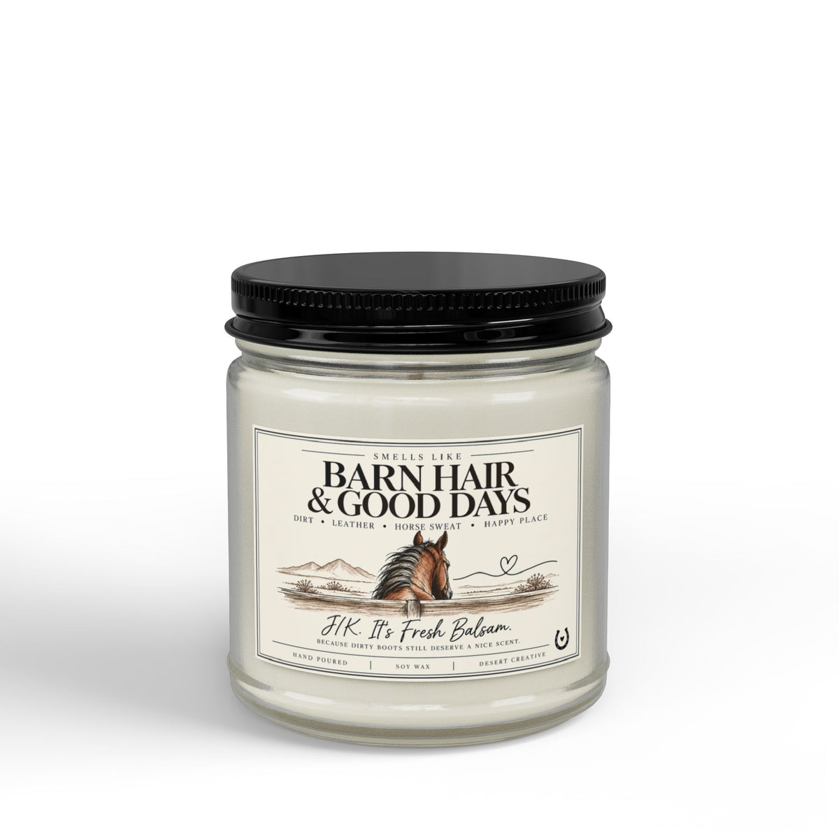 Barn Hair & Good Days Fresh Balsam Candle – Funny Equestrian Gift