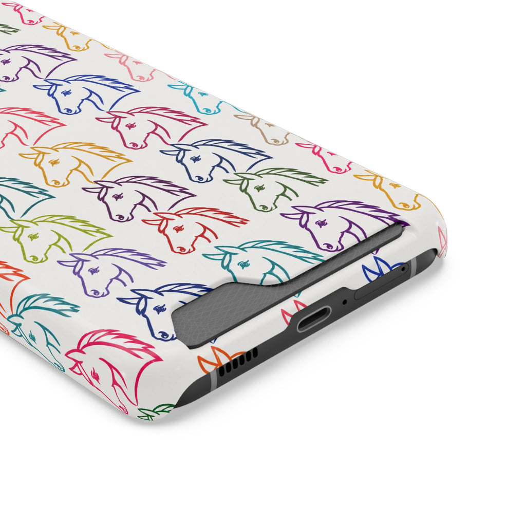 Colorful Horse Pattern Phone Case | Equestrian Horse Lover Slim Wallet Phone Case