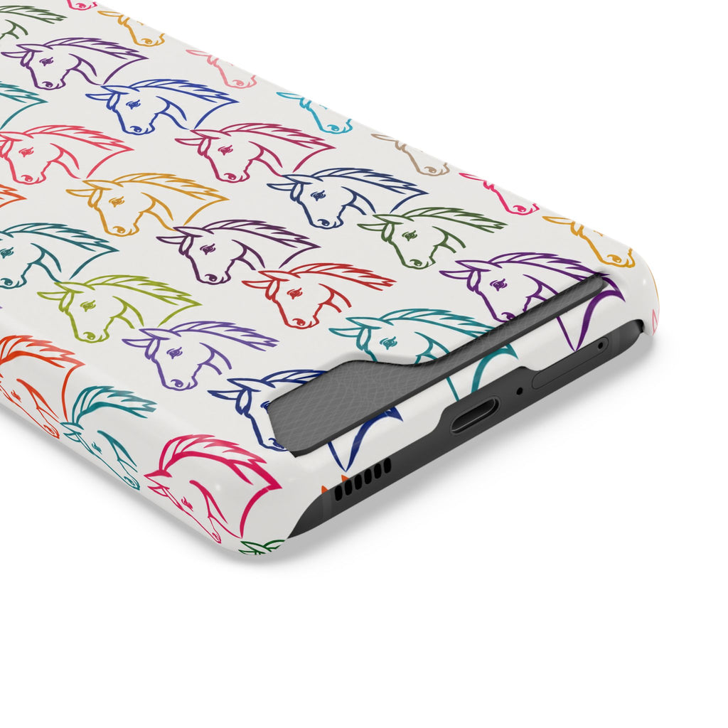 Colorful Horse Pattern Phone Case | Equestrian Horse Lover Slim Wallet Phone Case