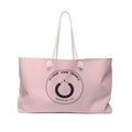 Oversized tan canvas weekender tote bag