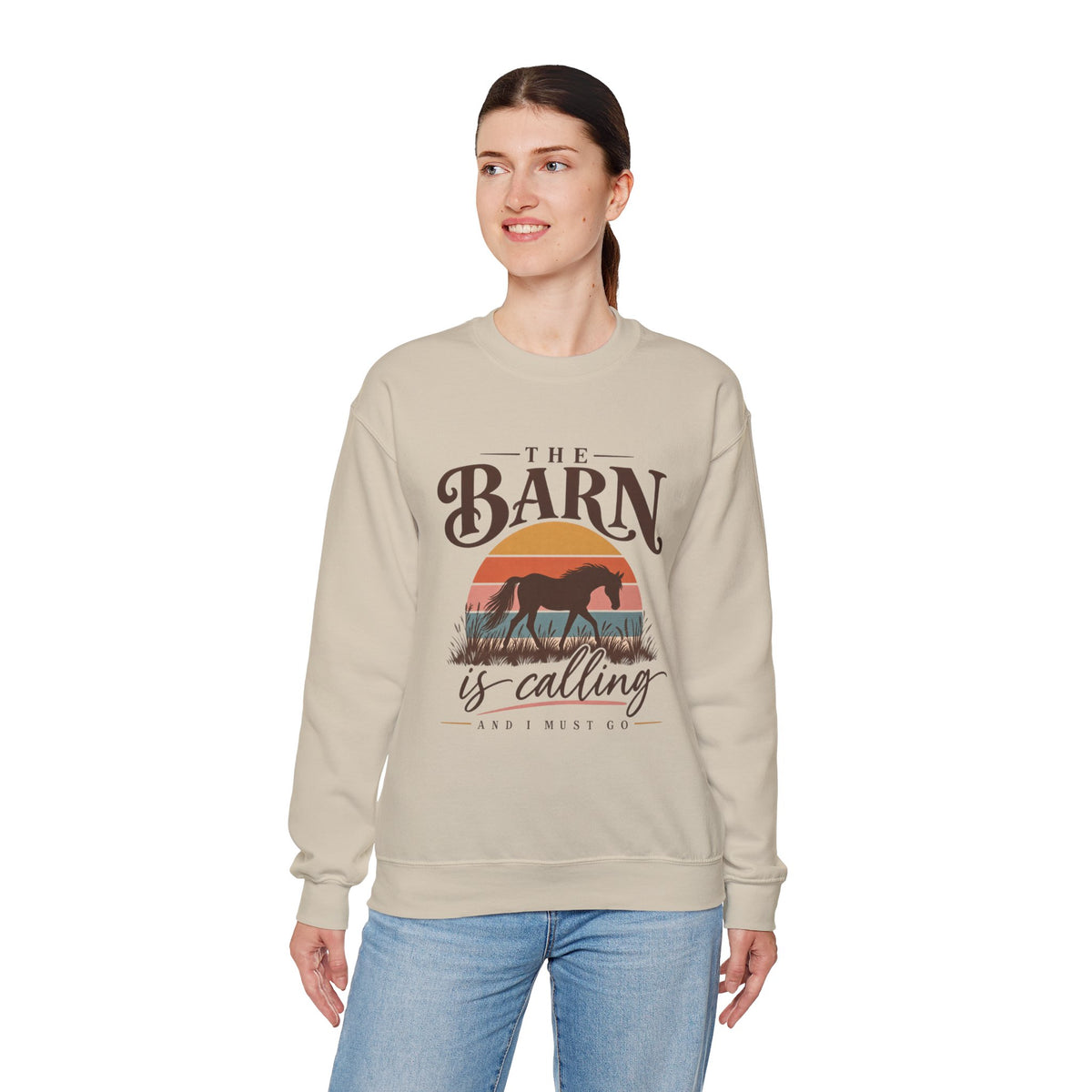 Horse Lover Sweatshirt, The Barn Is Calling Horse Sweatshirt, Equestrian Gift, Horse Girl Shirt, Barn Life Sweatshirt, Western Horse Gift