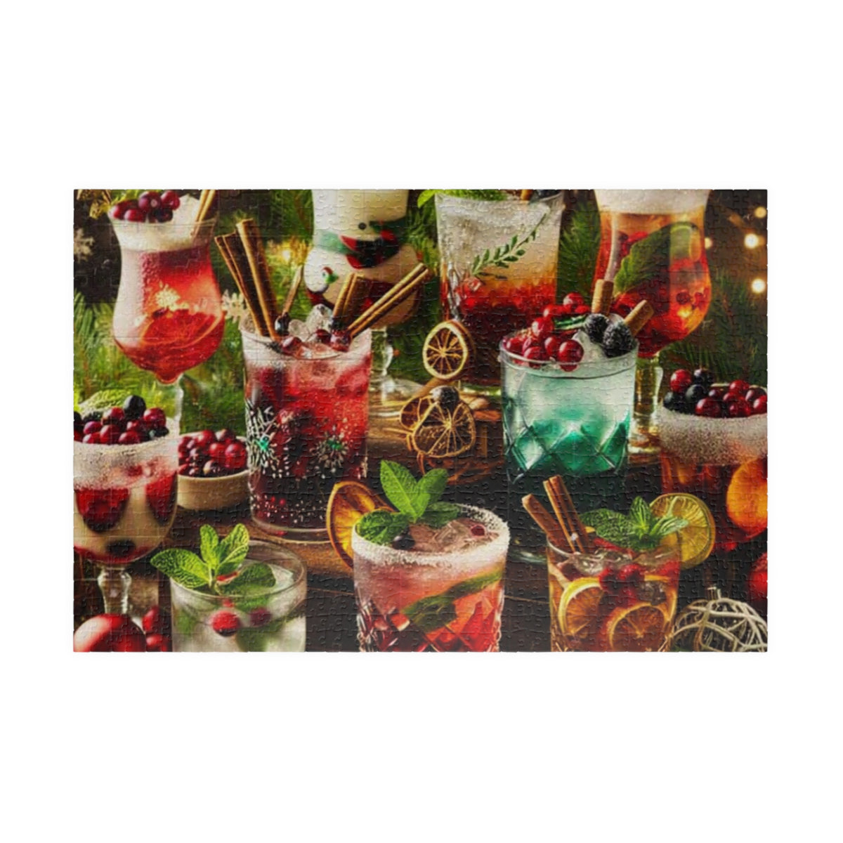 Holiday cocktails jigsaw puzzle artwork
