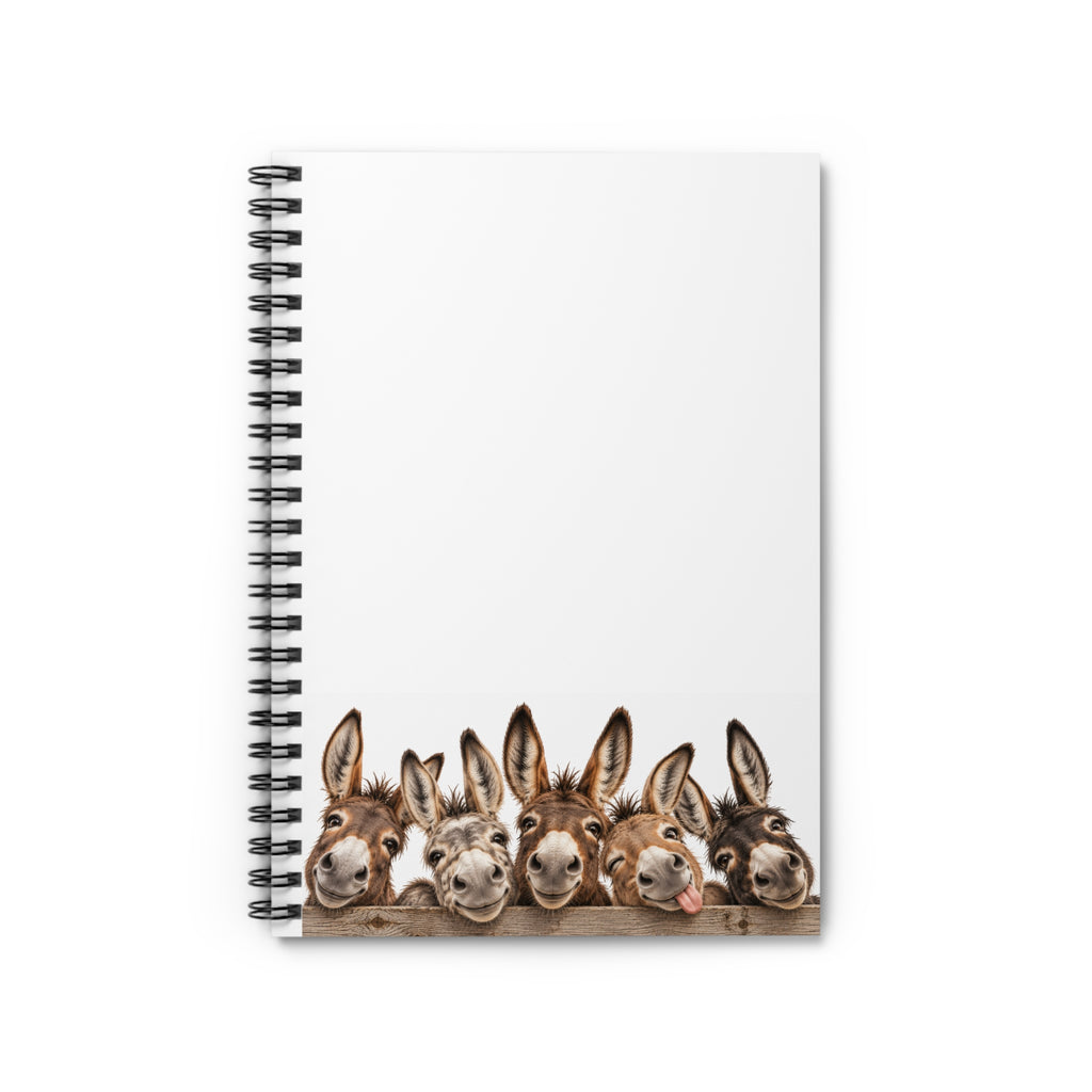 Donkey Friends Spiral Notebook – Cute Farm Animal Ruled Journal