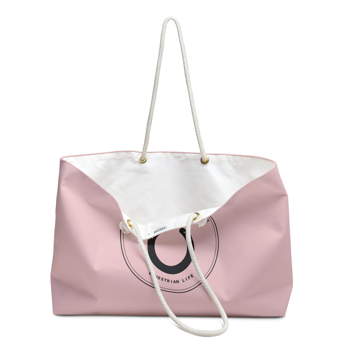 Oversized tan canvas weekender tote bag