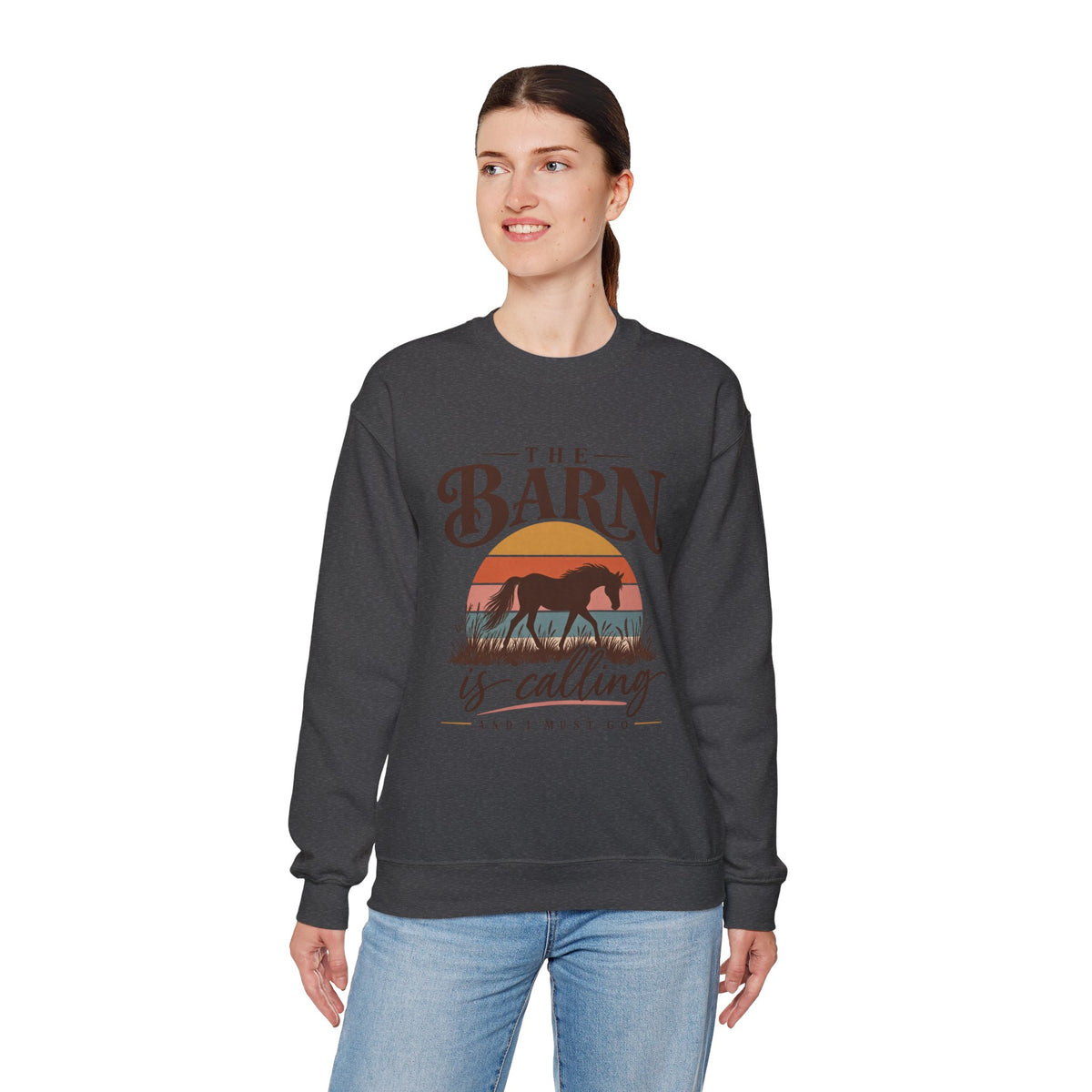 Horse Lover Sweatshirt, The Barn Is Calling Horse Sweatshirt, Equestrian Gift, Horse Girl Shirt, Barn Life Sweatshirt, Western Horse Gift