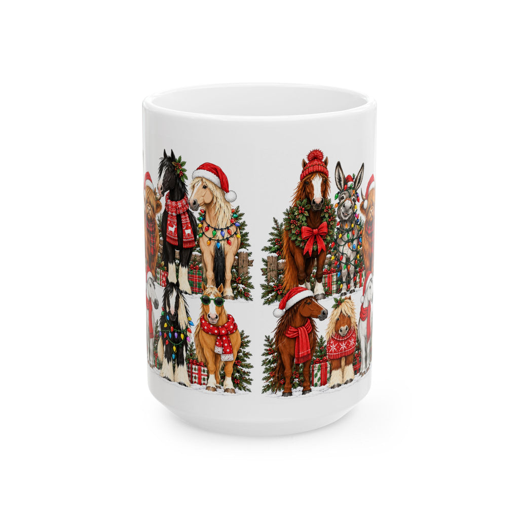 Holiday Horses Christmas Mug 15 oz
