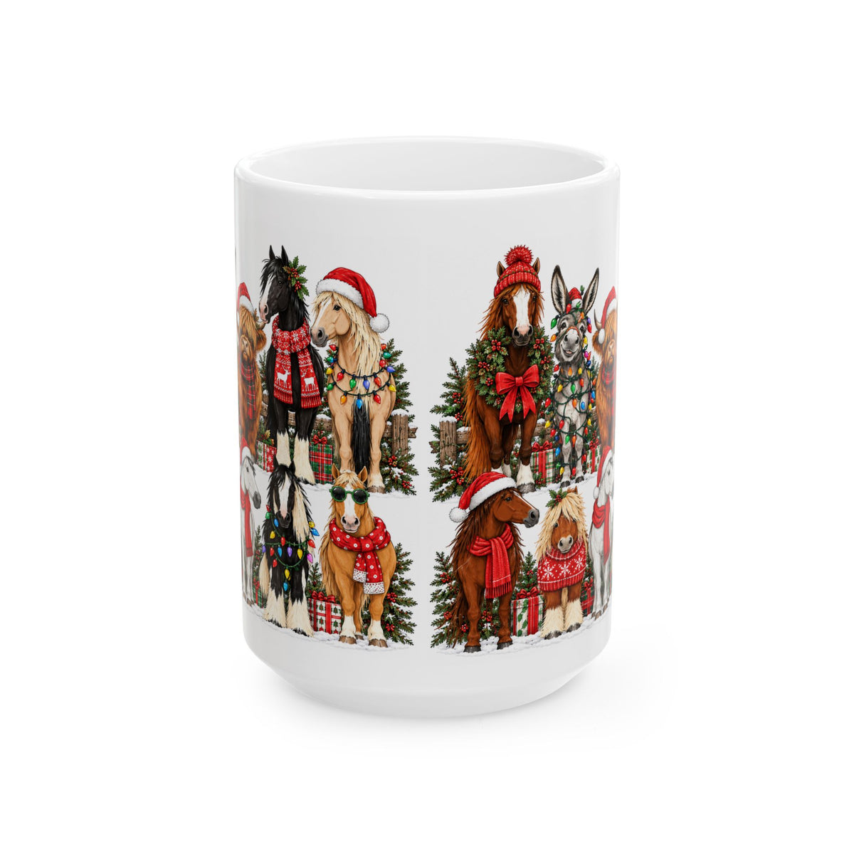 Holiday Horses Christmas Mug 15 oz