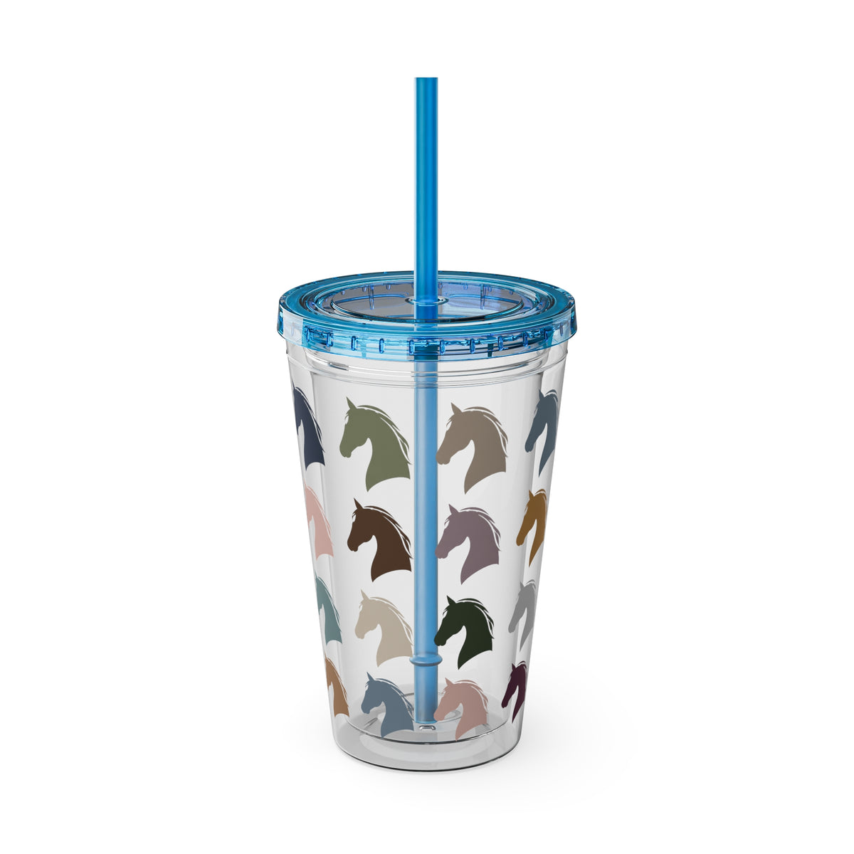 16oz insulated tumbler with horse head pattern