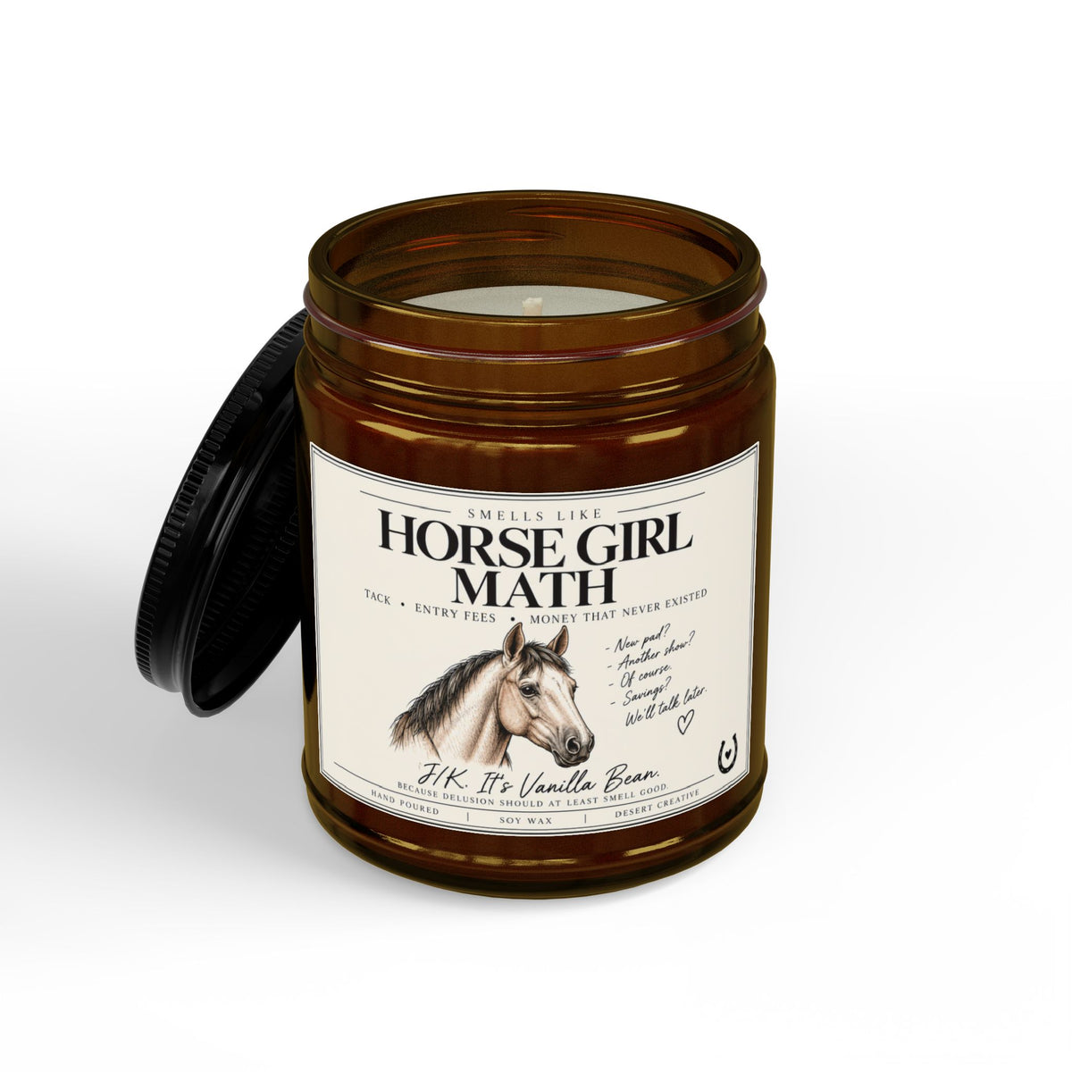Horse Girl Math Vanilla Bean Candle – Funny Equestrian Gift