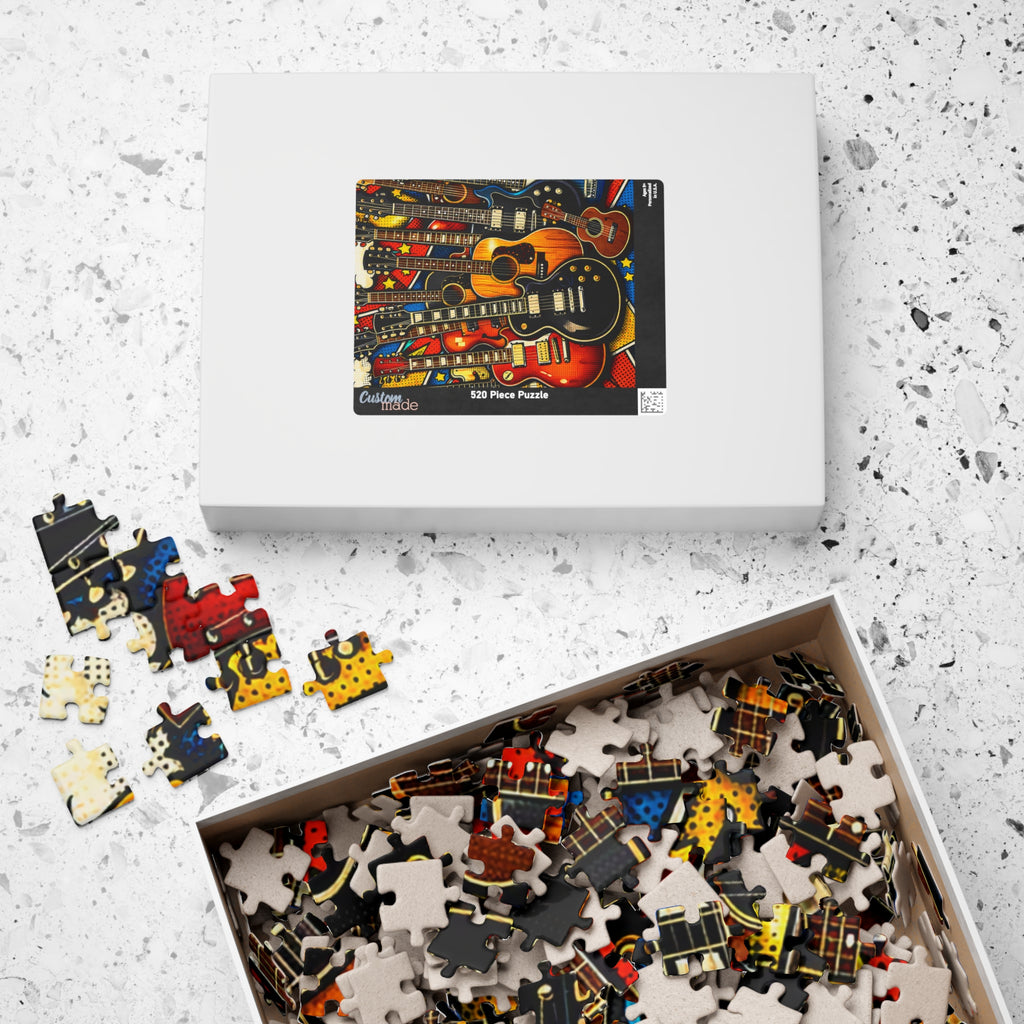 Pop art guitar jigsaw puzzle artwork