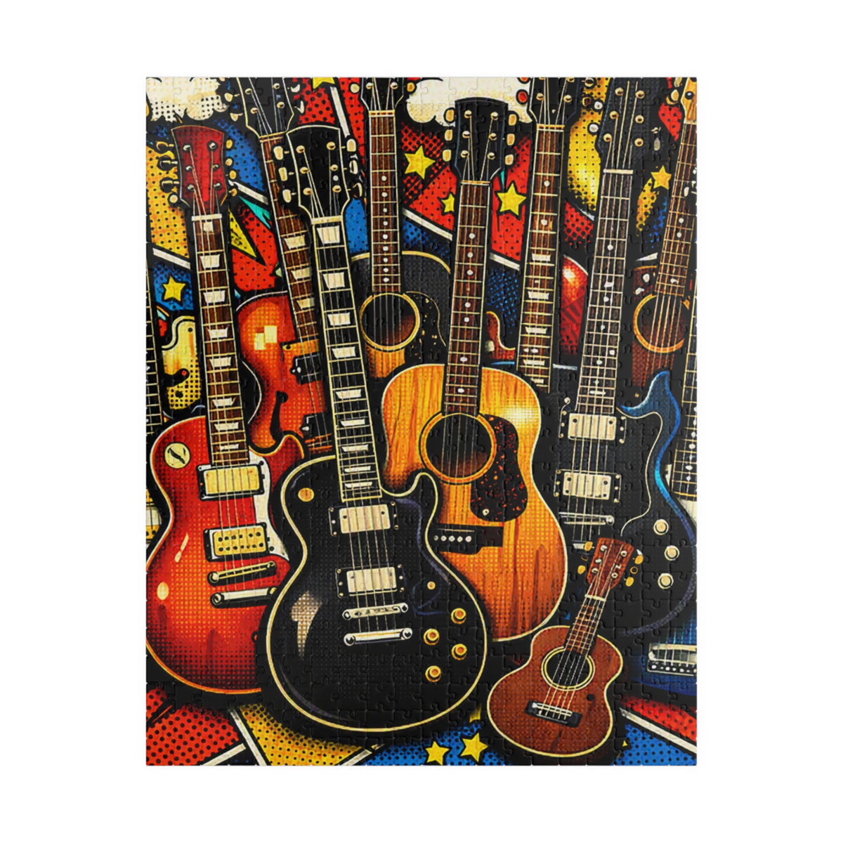 Pop art guitar jigsaw puzzle artwork