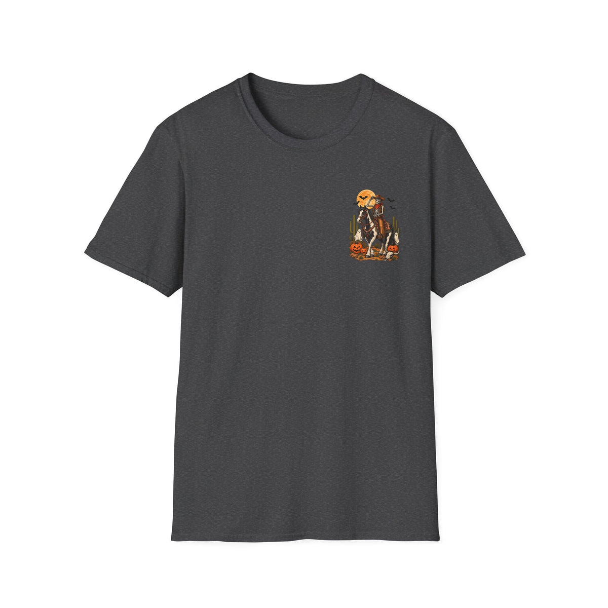 Western Halloween Skeleton Cowboy Horse T-Shirt – Spooky Equestrian Tee