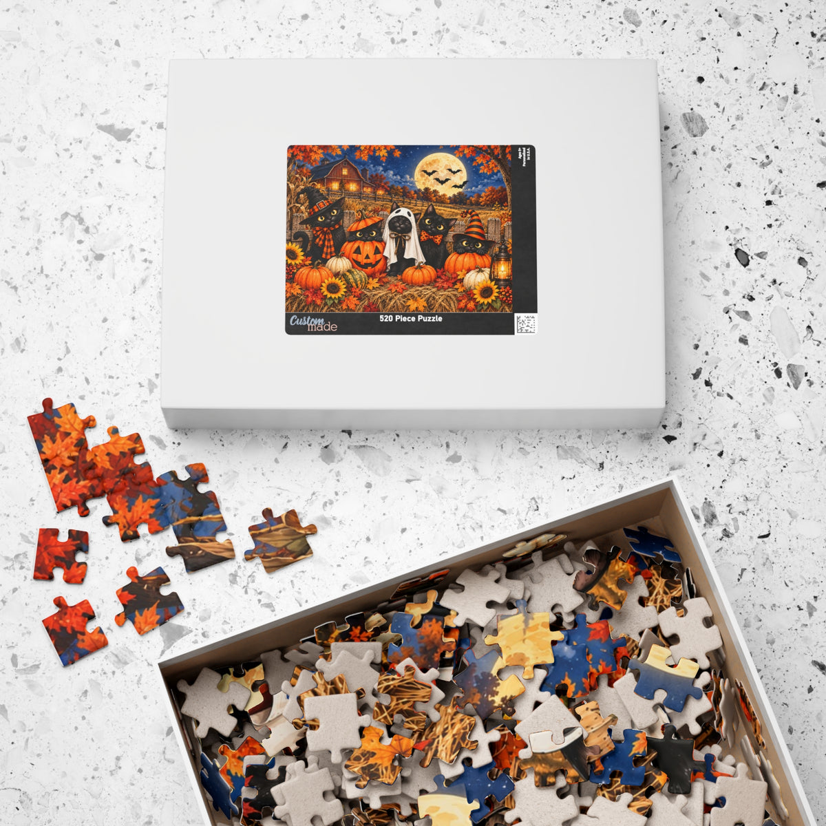 Halloween Black Cat Jigsaw Puzzle – Cute Fall Cat Puzzle