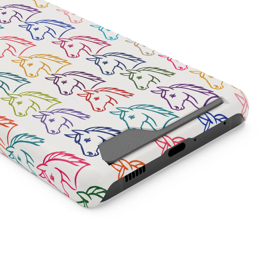 Colorful Horse Pattern Phone Case | Equestrian Horse Lover Slim Wallet Phone Case